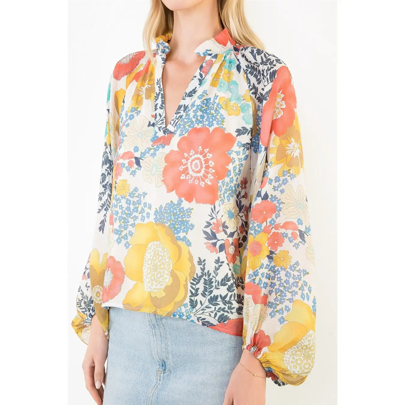 THML Jana Floral Longsleeve Top