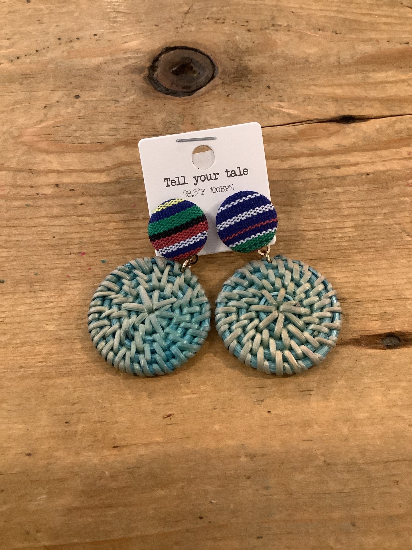 Tell Your Tale Fabric Straw Earring