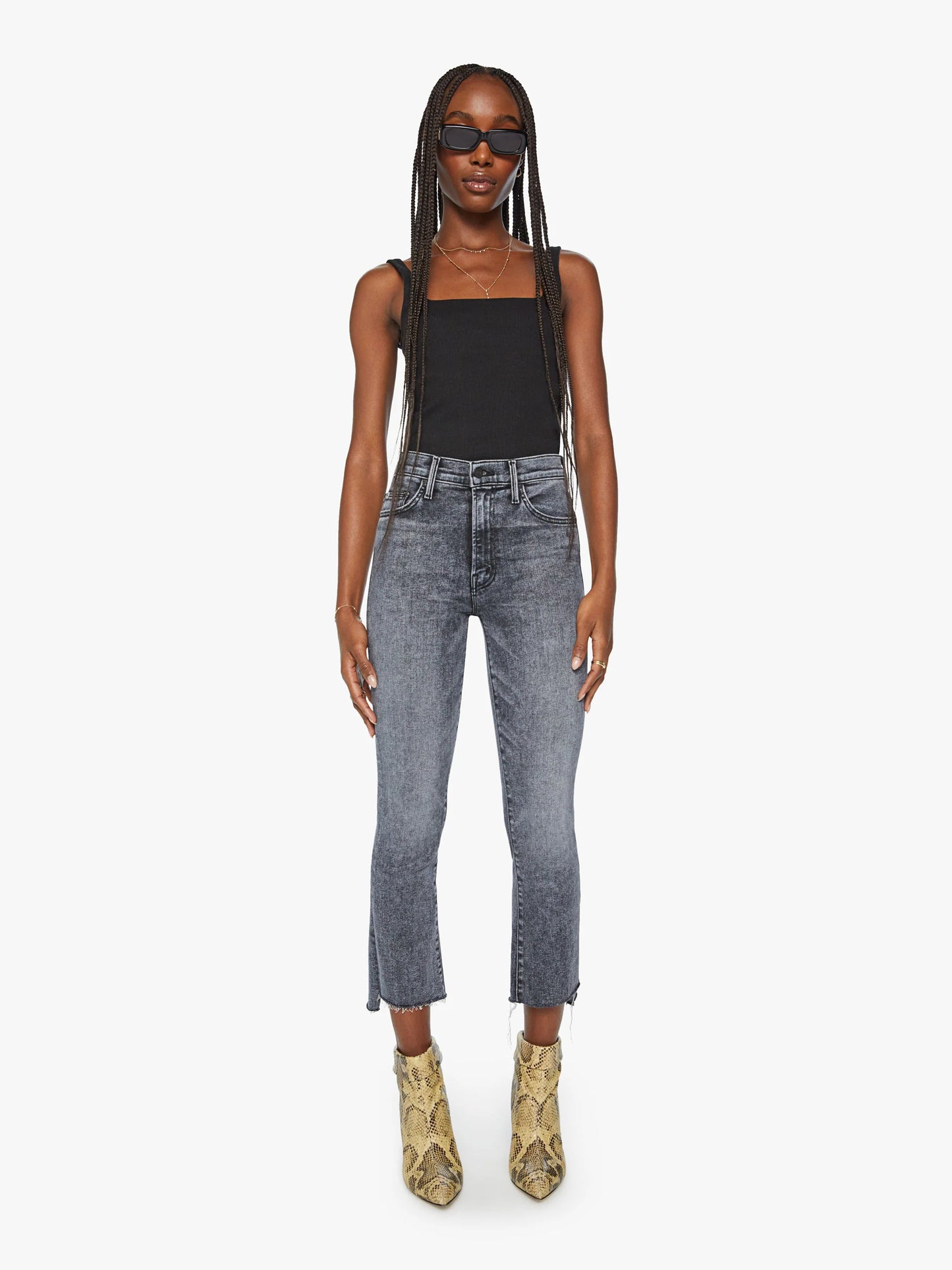 Mother Insider Crop Step Fray