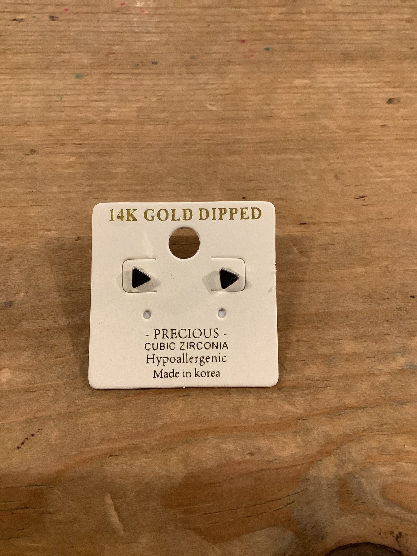 14K Gold Dipped Triangle Earring