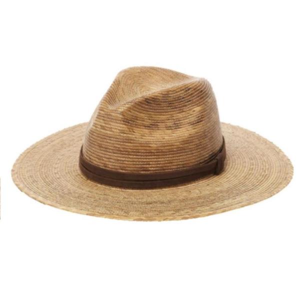 Palm Straw Flat Brim Hat