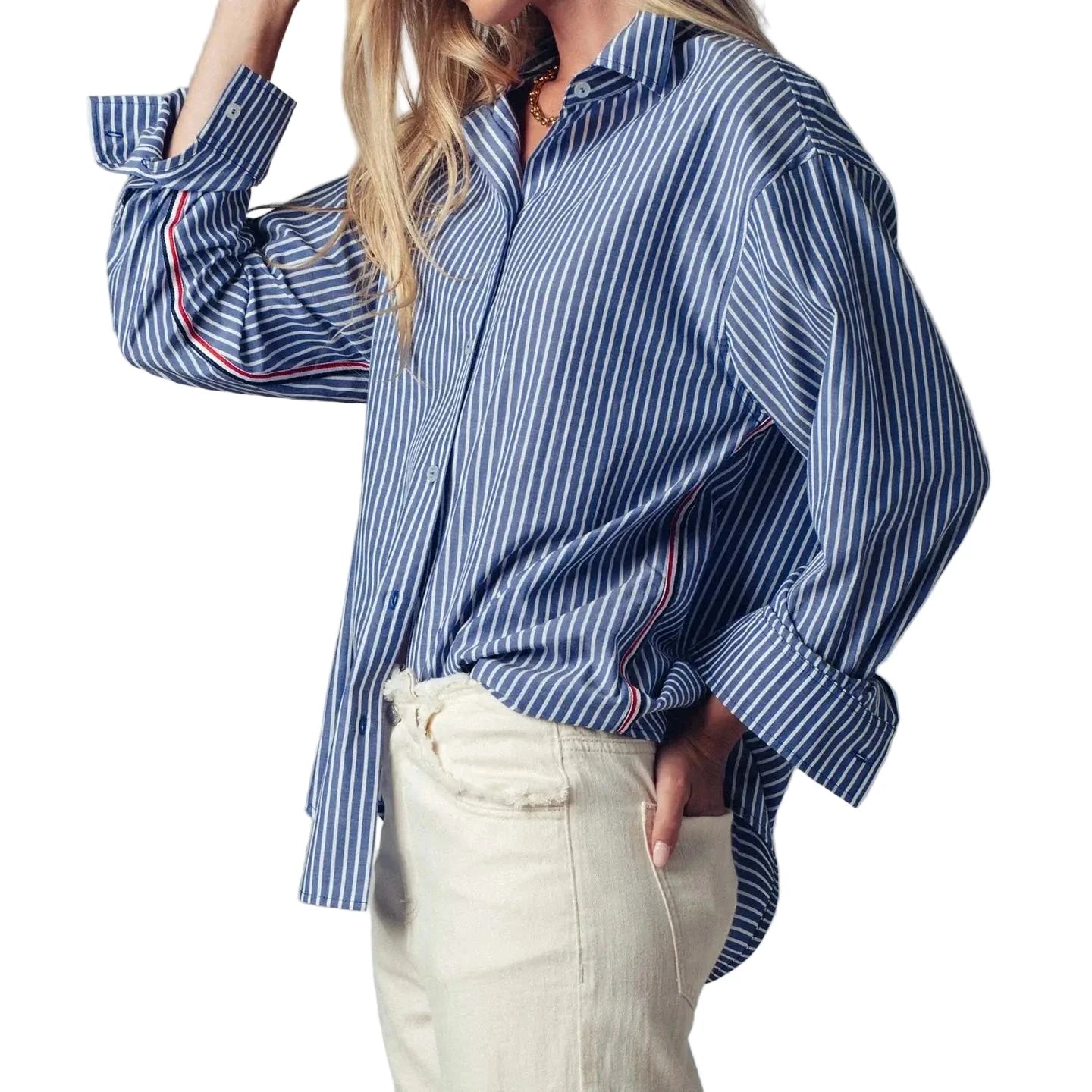 Twill Striped Button Down