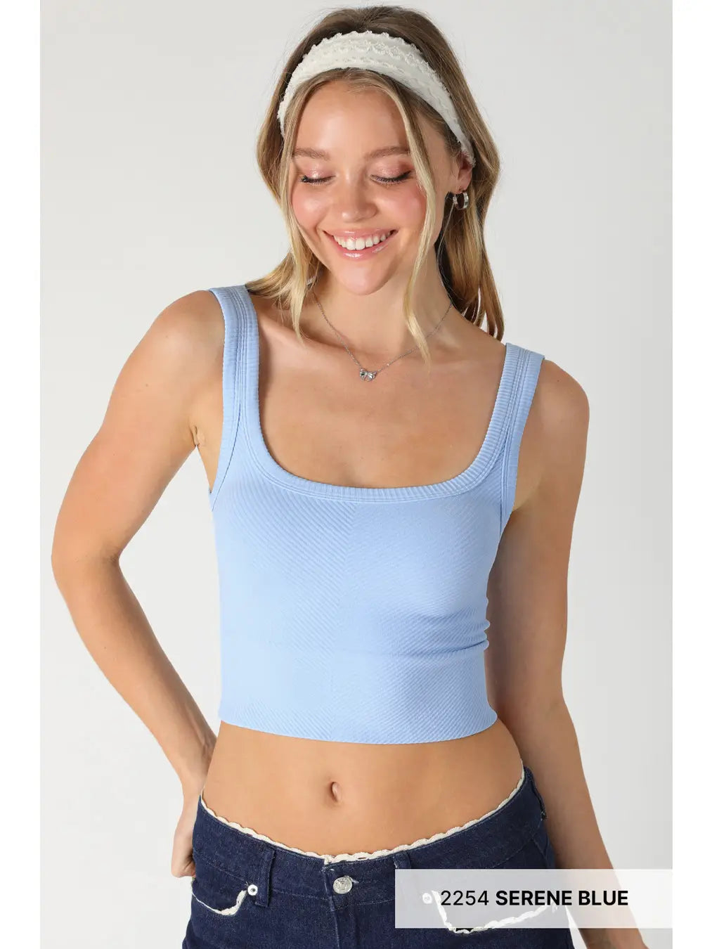 Nikibiki Chevron Ribbed Crop Top