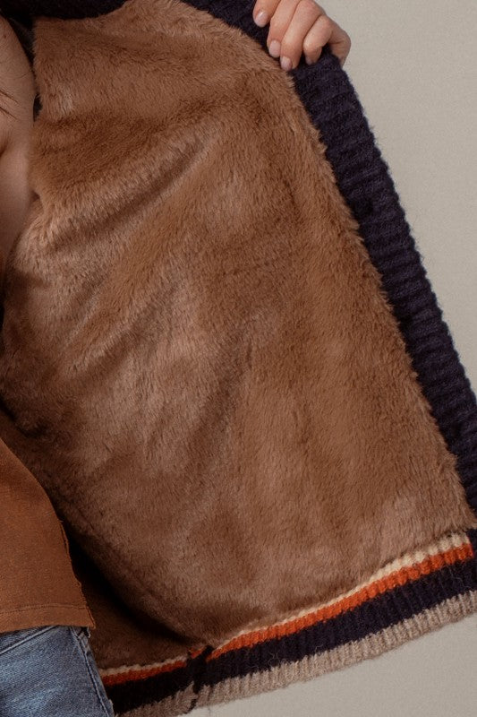 Plush Fleece Lined Cardigan Sweater