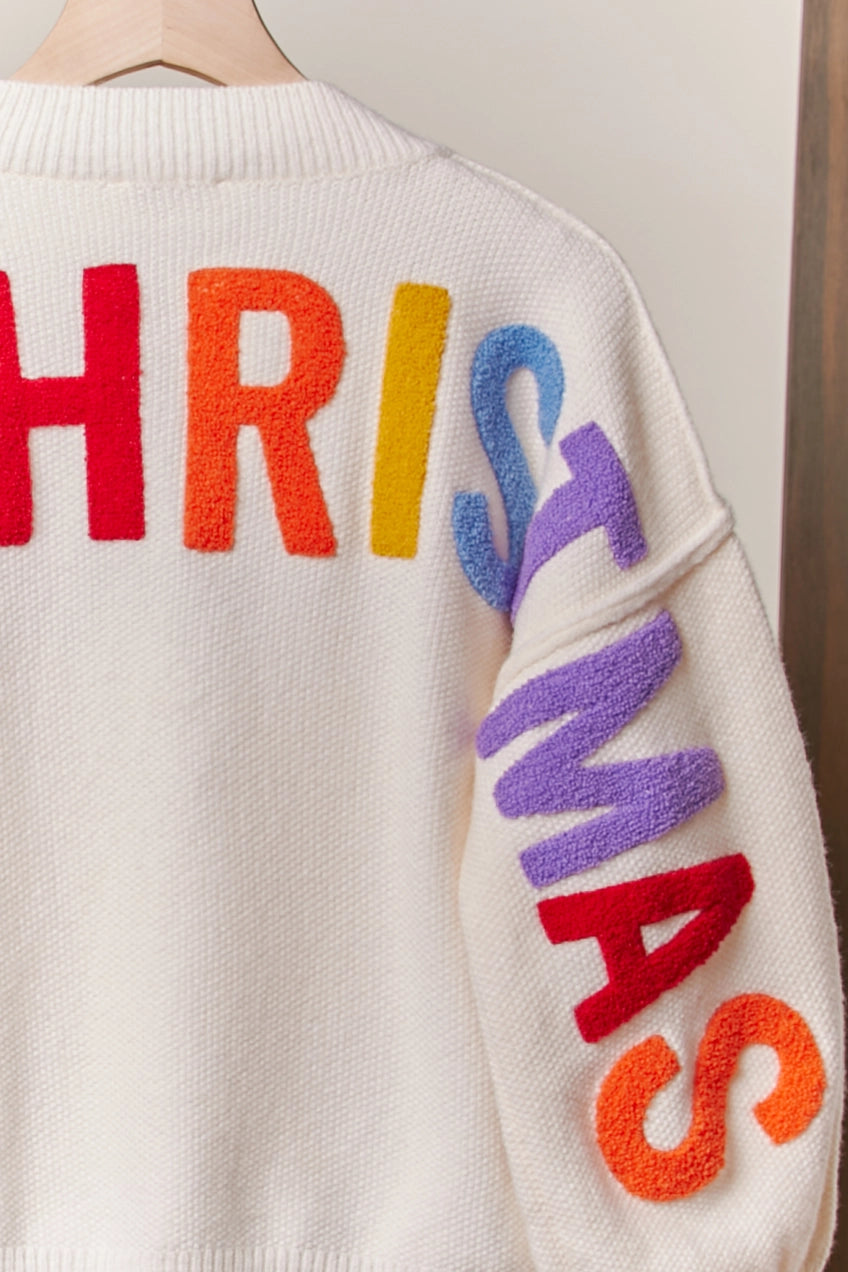 Mello Oversized Christmas Sweater w/Lettering