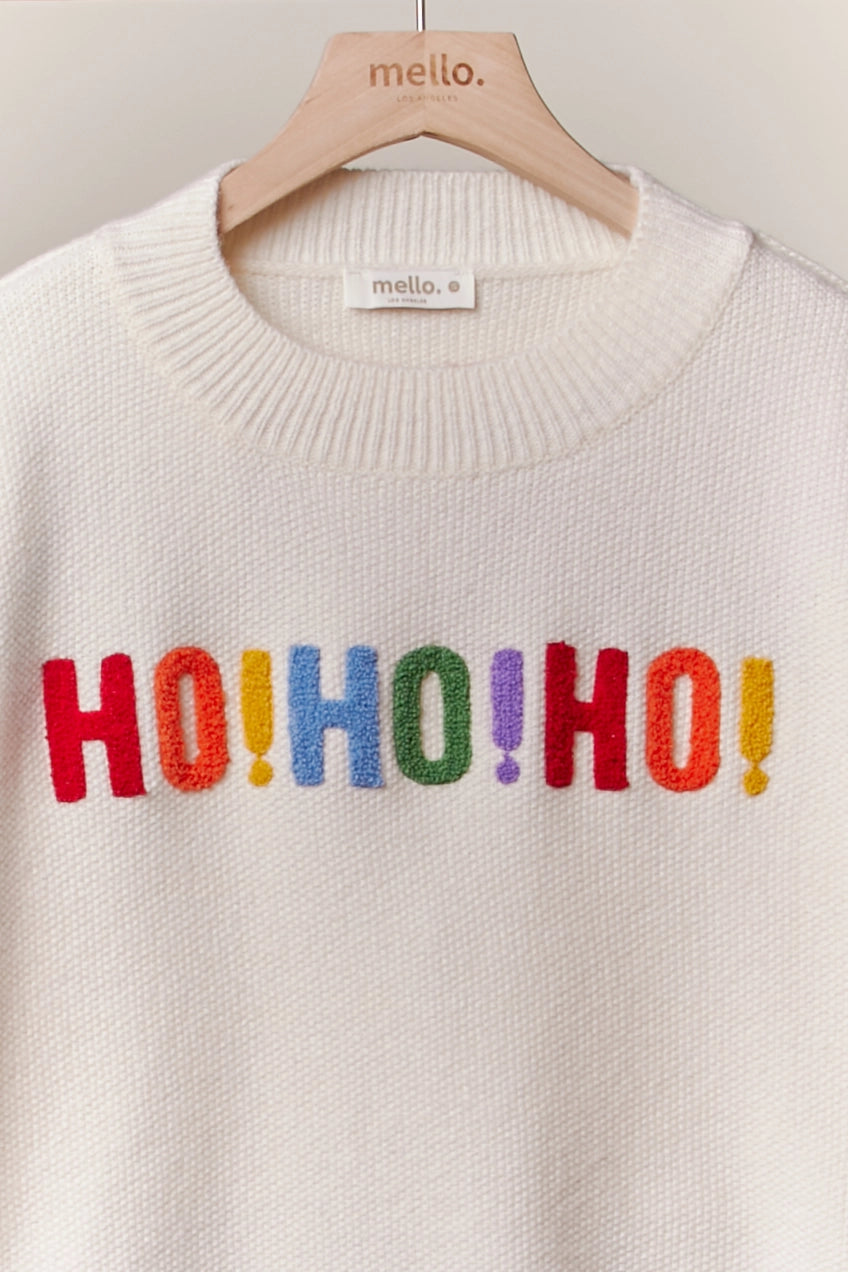 Mello Oversized Christmas Sweater w/Lettering