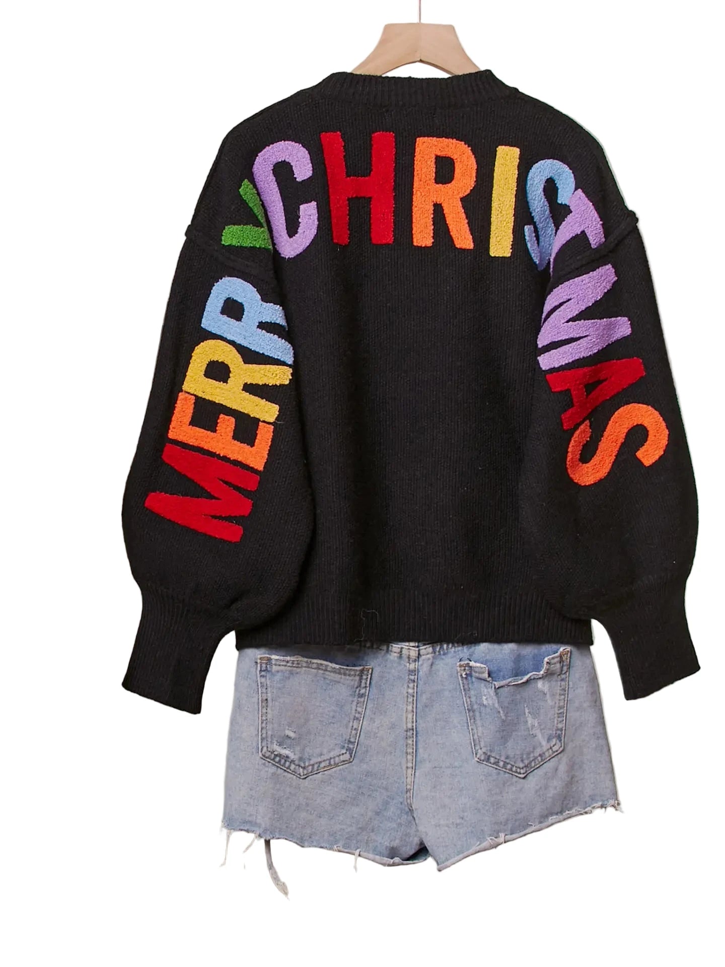Mello Oversized Christmas Sweater w/Lettering