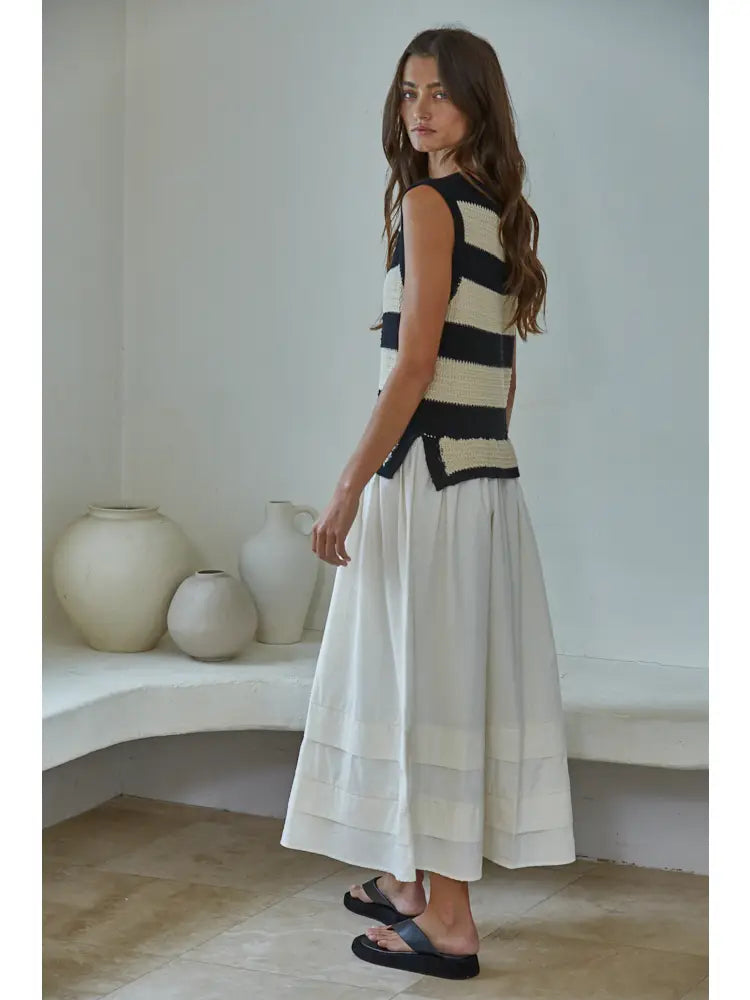 By Together Cotton Striped Combo Midi Dress