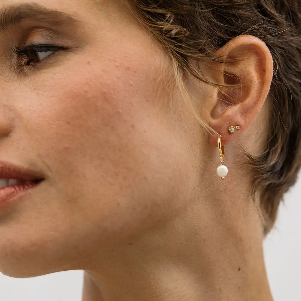 Amano Studio Fresh Water Pearl on Huggie Hoops