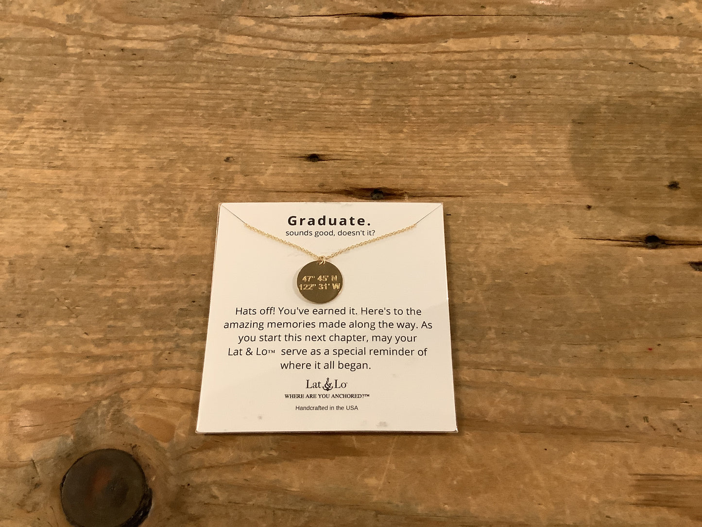 Graduate gift charm necklace