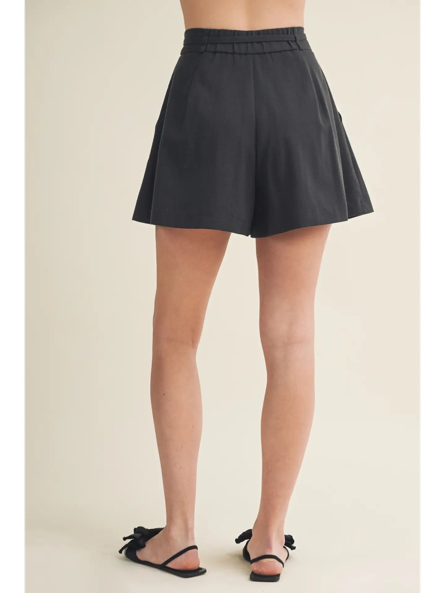 Kelly High Waisted Pleated Tie Shorts