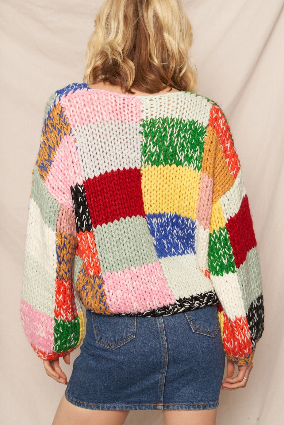 En Creme Patchwork Sweater