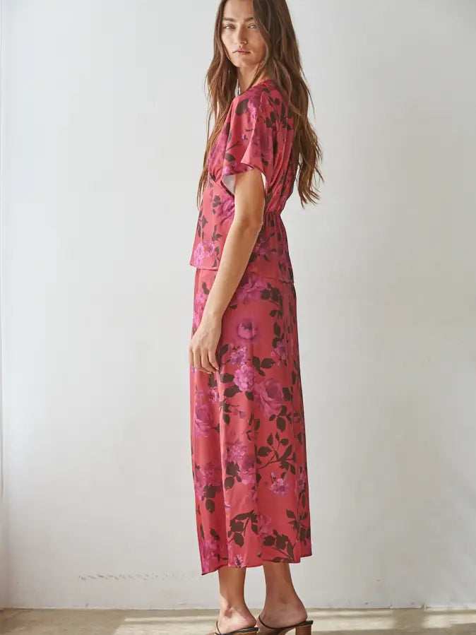 by Together Satin Floral Skirt