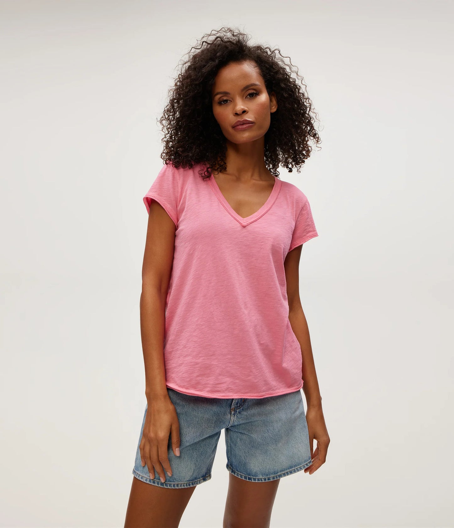 Michael Stars Baxter VNeck Raw Edge Tee