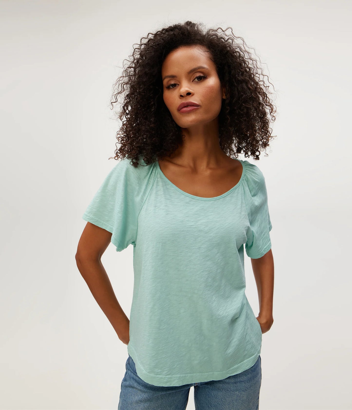 Michael Stars Ivy Flutter Sleeve Top