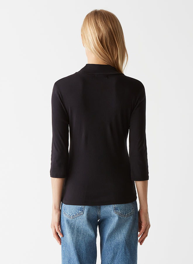 Michael Stars Nico 3/4 Sleeve Mock Neck Tee