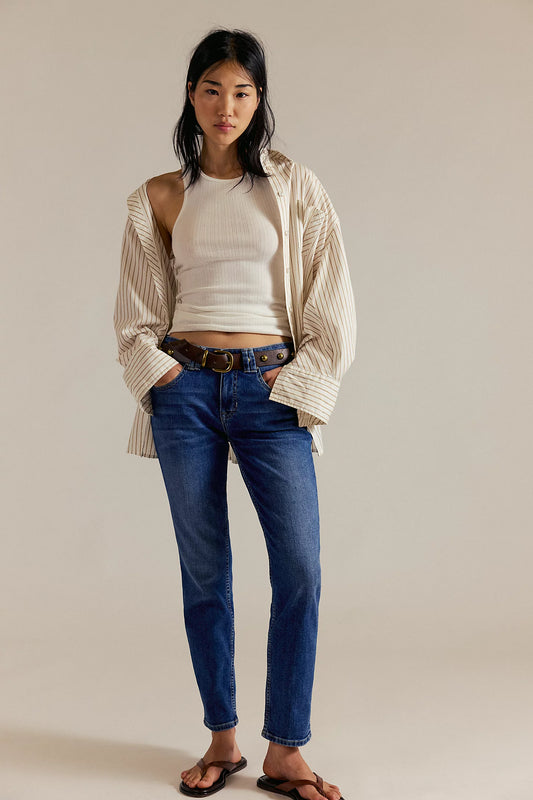 Free People Oracle Low Rise Slim Straight Jean