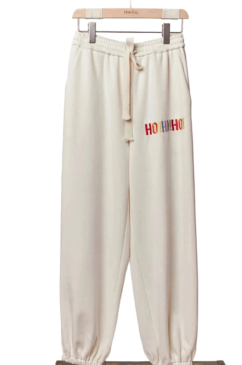 Mello Christmas Pants with Lettering