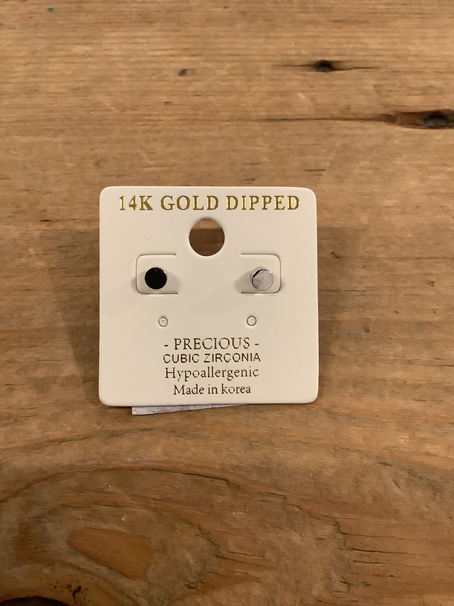 14K Gold Dipped Cylinder Stud Earring
