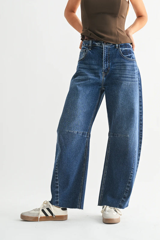 Just Black Denim Barrel Jean w/ Seams