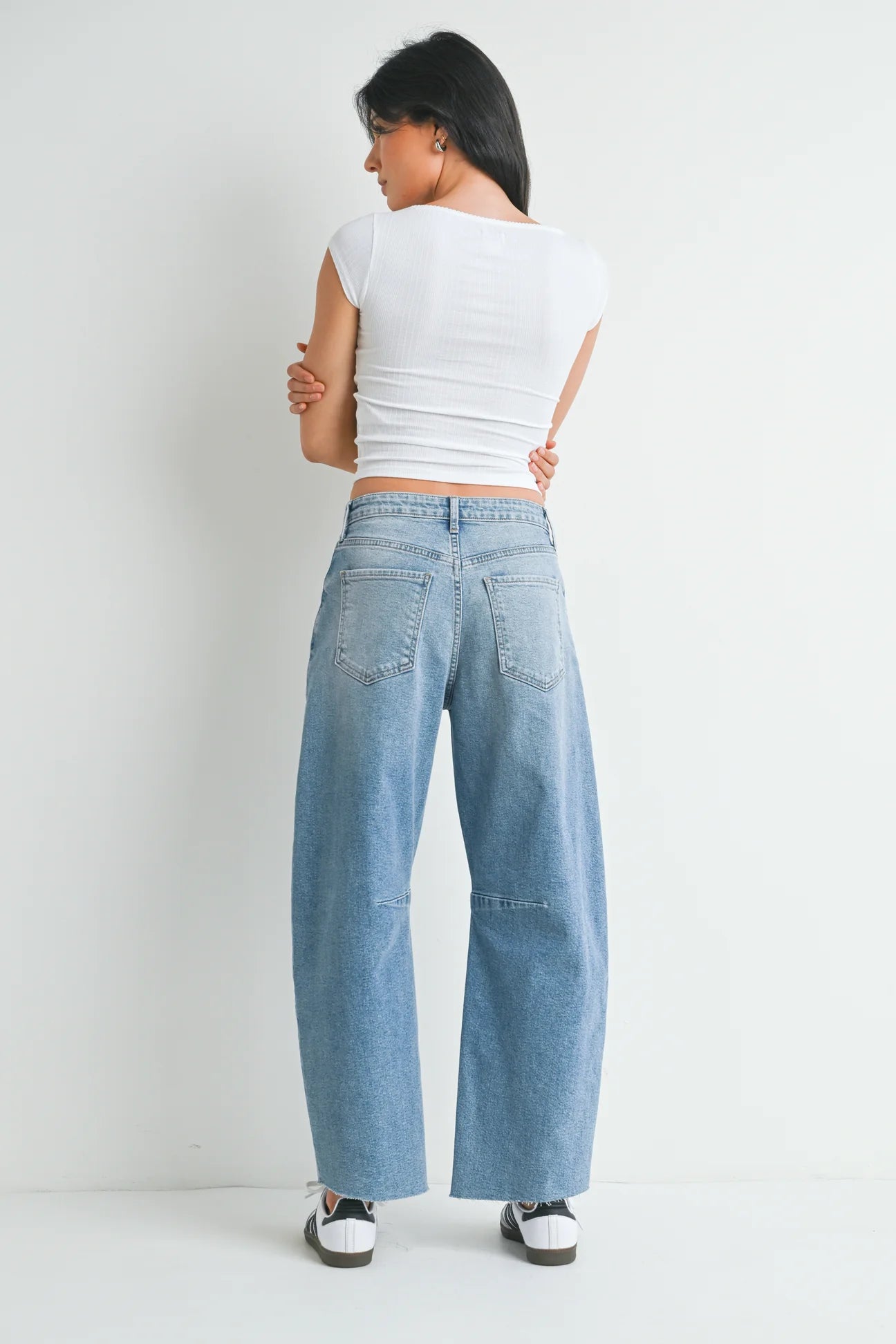 Just Black Denim Light Wash Barrel Jean