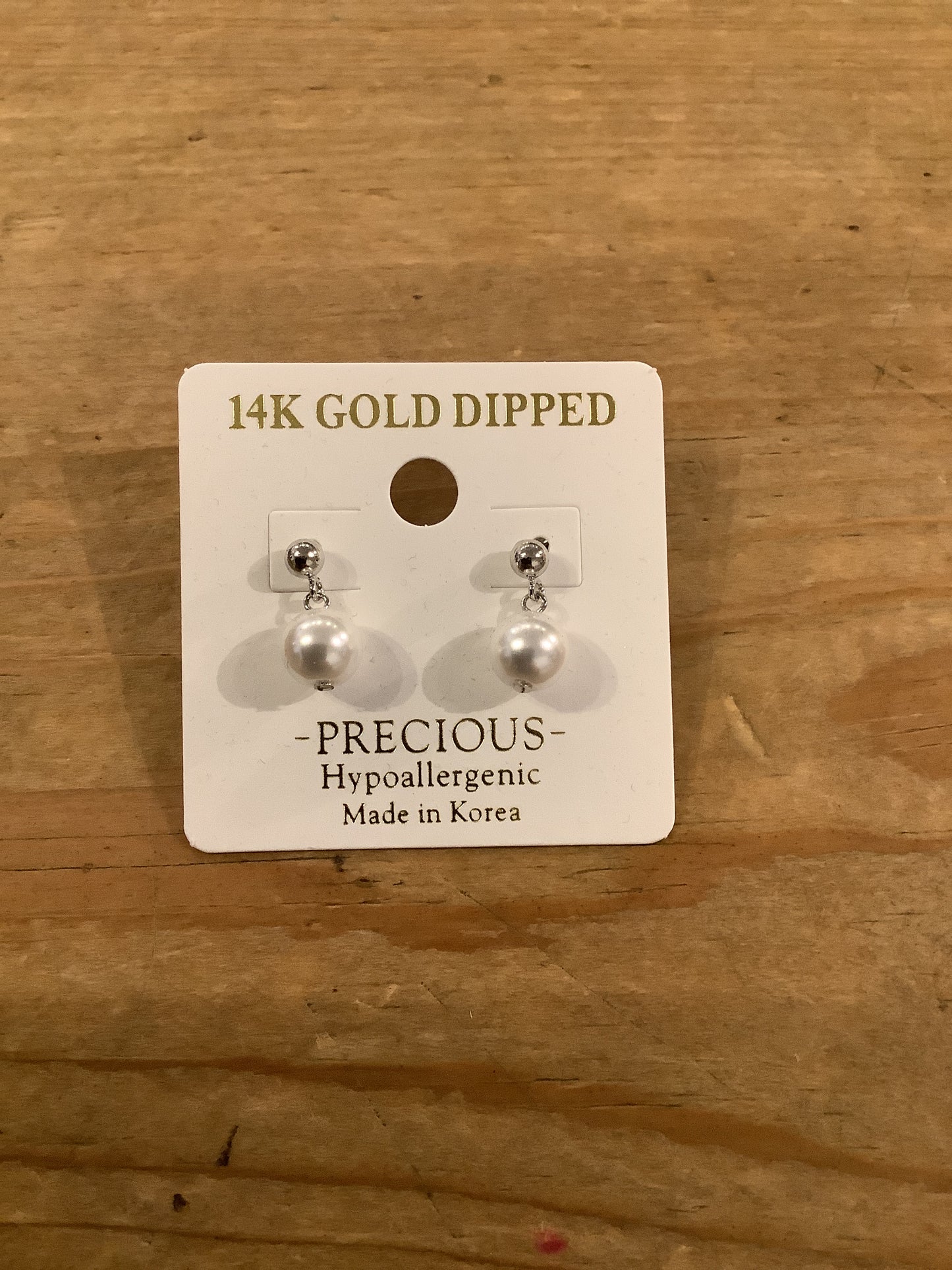 14K Gold Dipped Pearl Dangle Earrings
