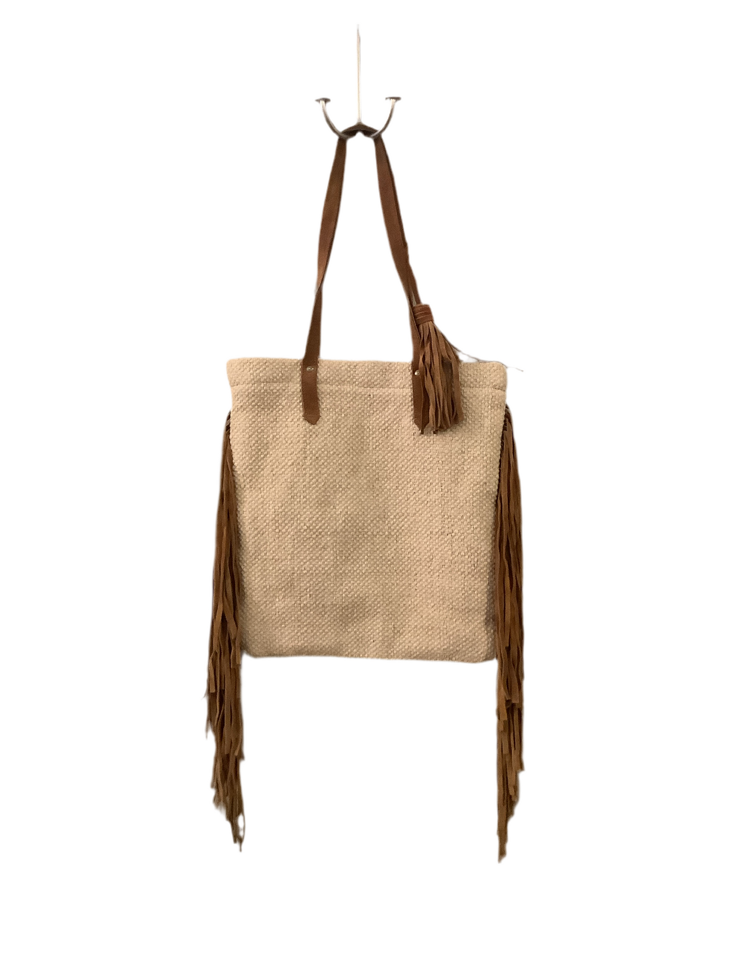 LS-Tri Pattern Large Tote w/fringe
