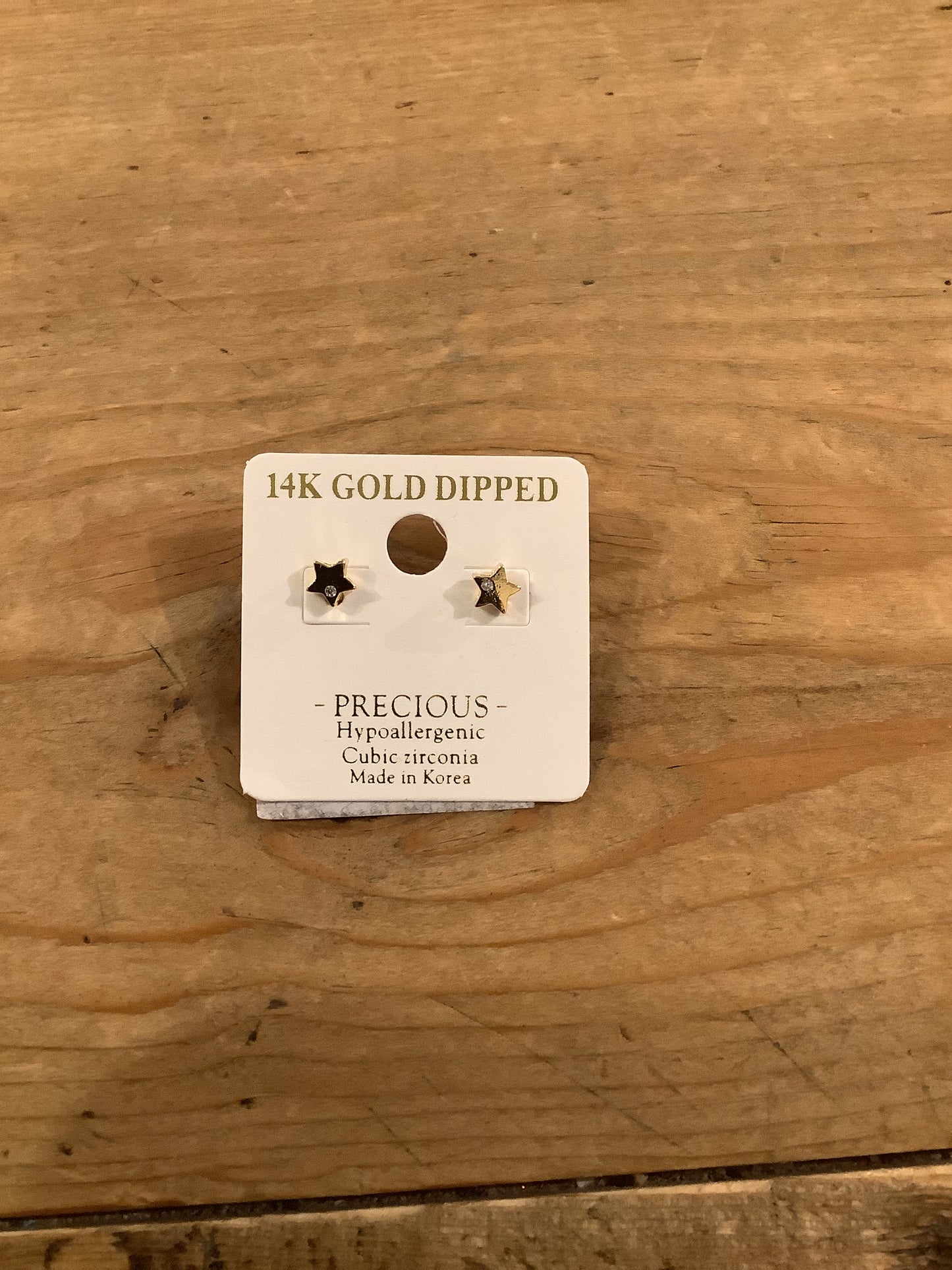 14K Gold Dipped Cubic Star Earring
