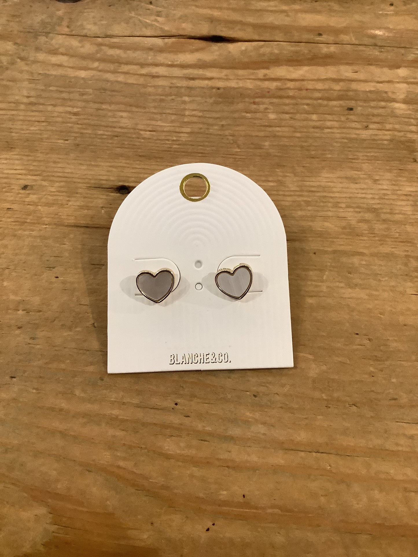 Blanche & Co Shell Heart Stud Earring