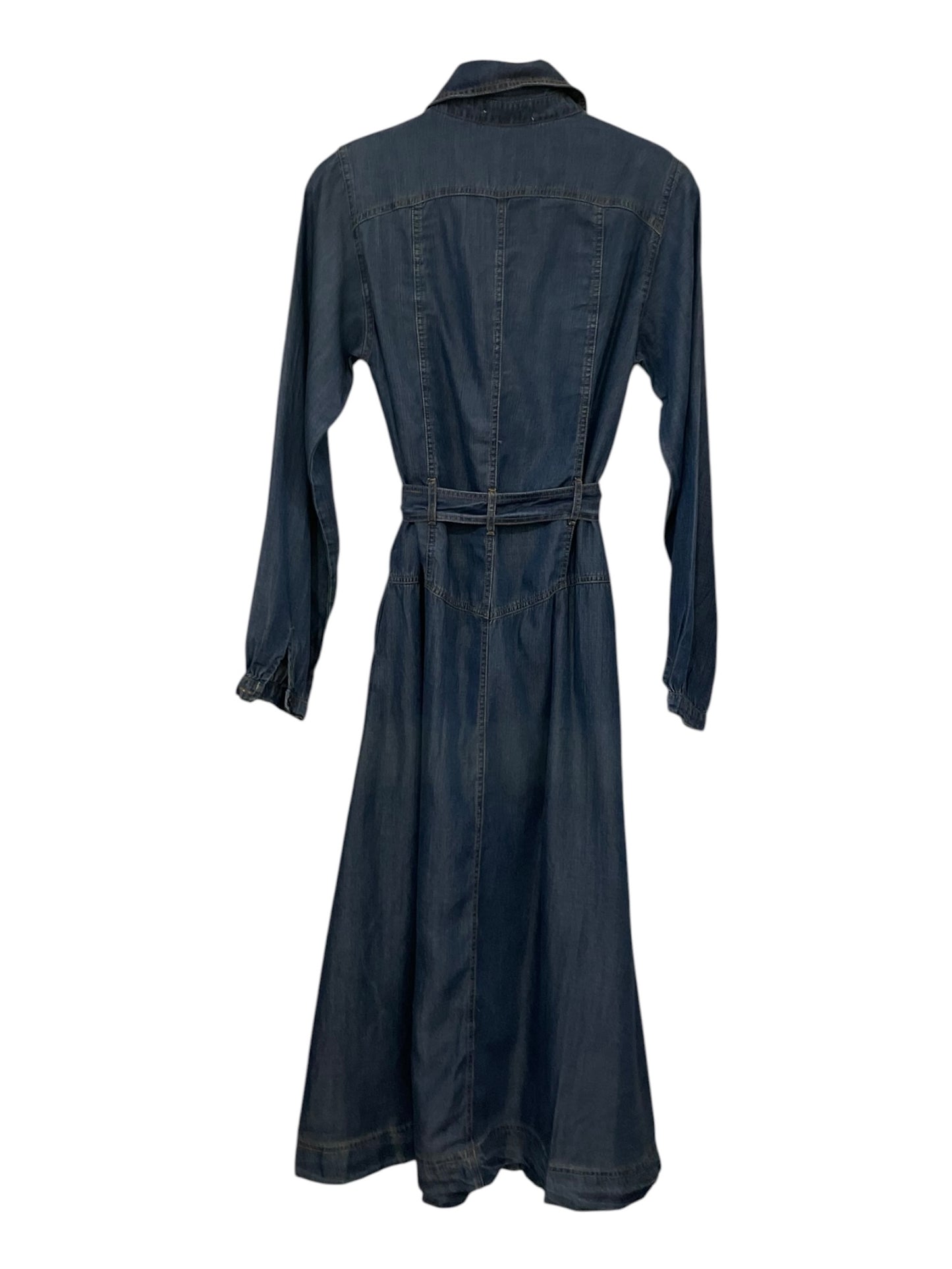 Elan Longsleeve Collar Denim Maxi Dress