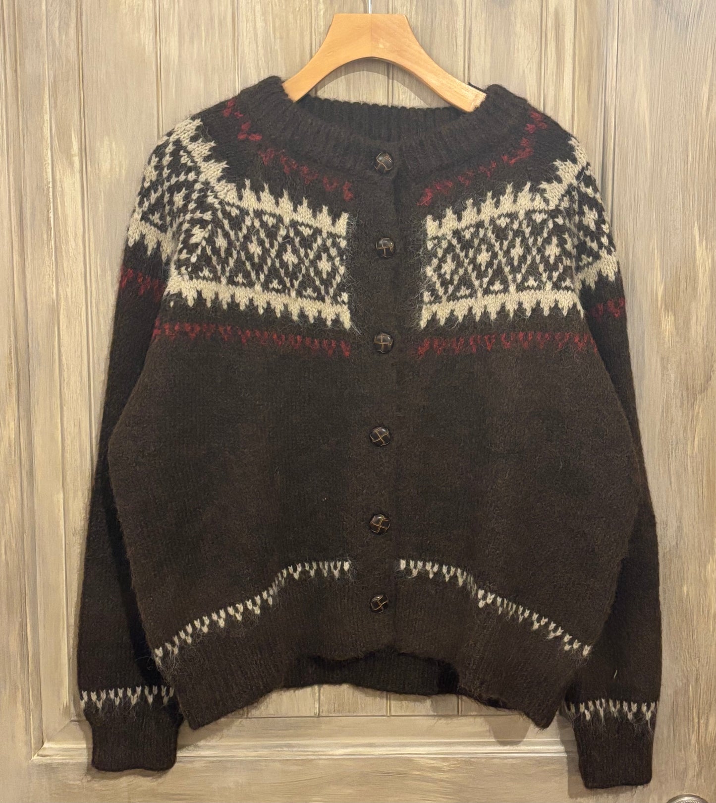 Nordic Fair Isle Wool Blend Cardigan