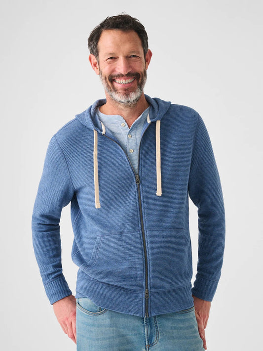 Faherty Mens Surf Waffle zip hoodie MKS2305