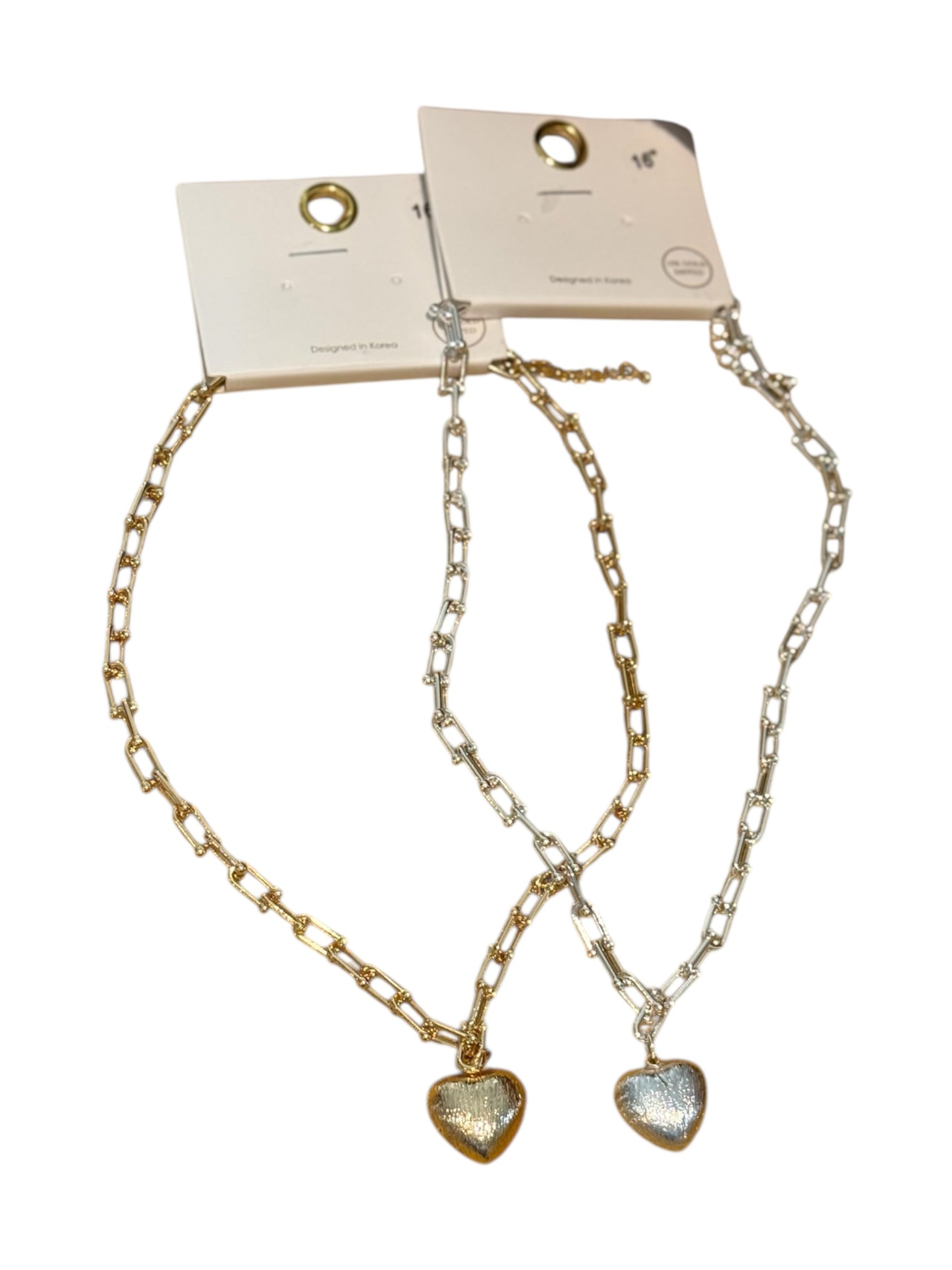 18K Gold Dip Heart Chain Necklace