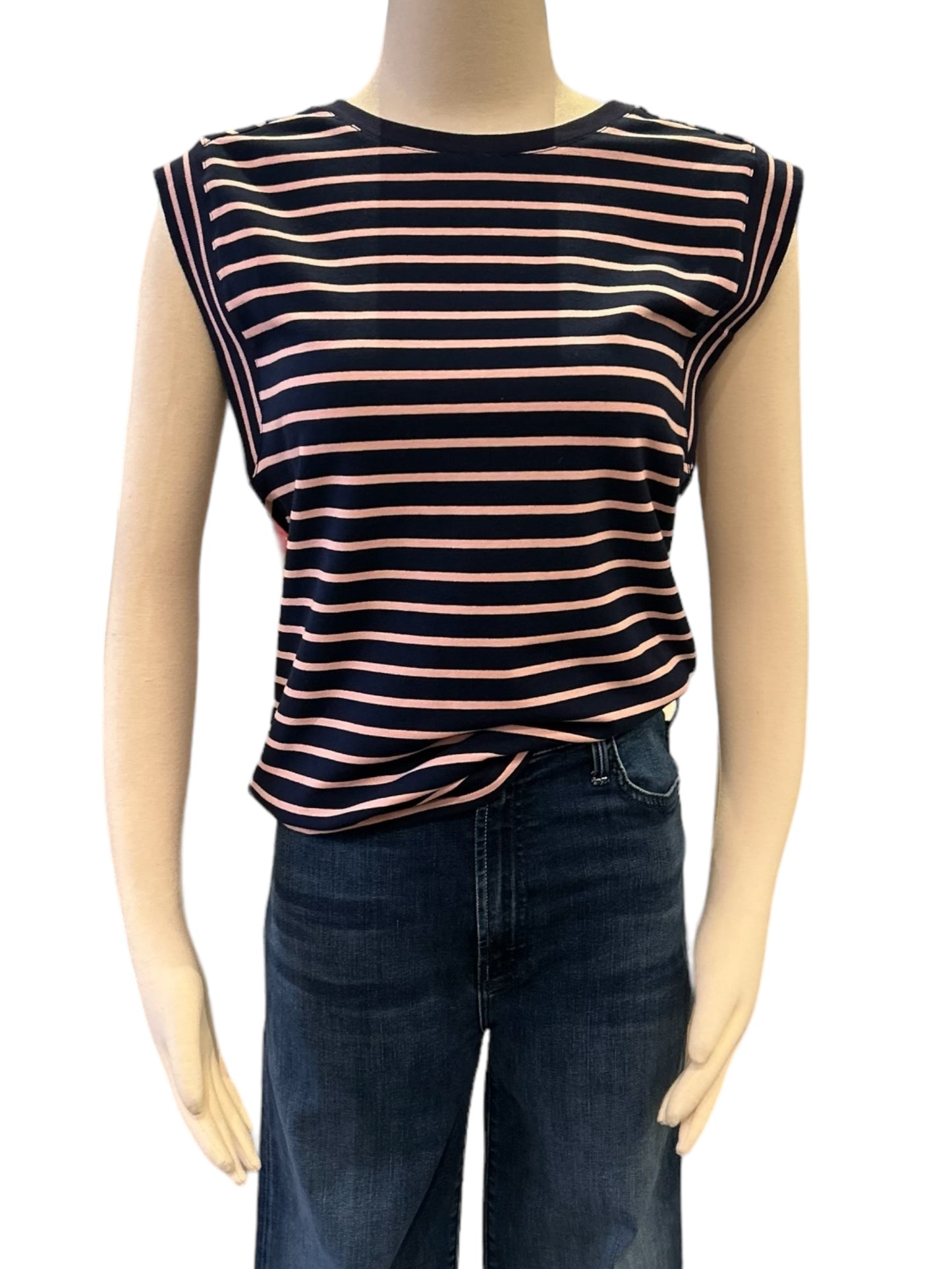 Skies Are Blue Striped Muscle Tee