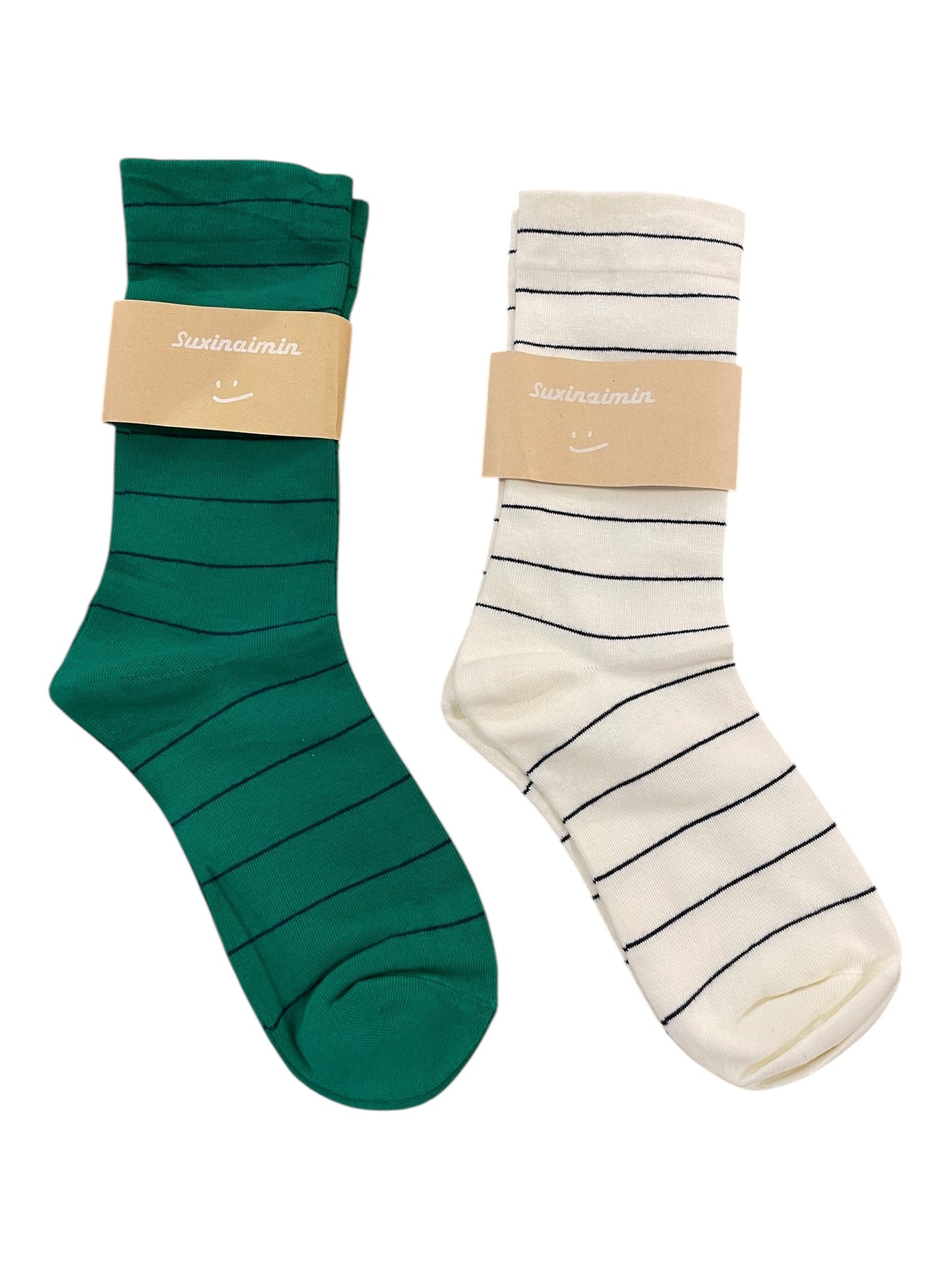 Simple Striped Soft Cotton Socks