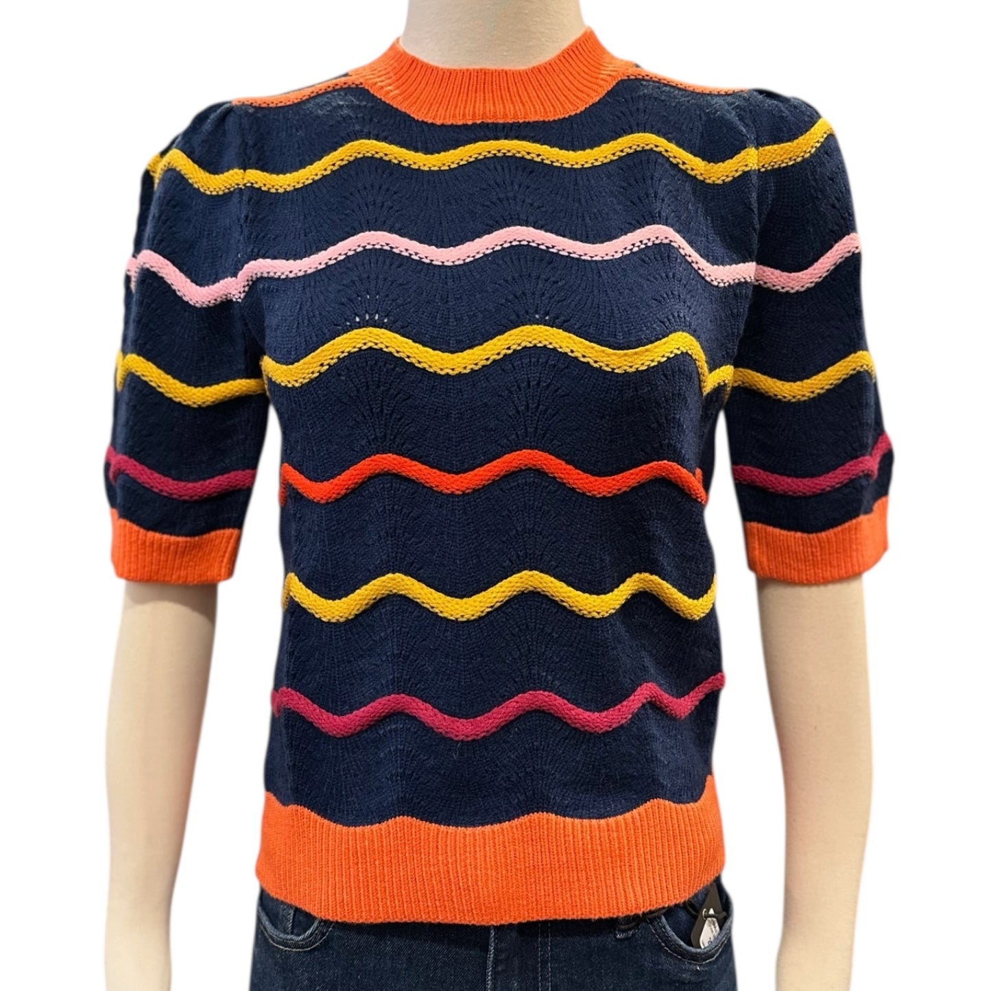 Short sleeve Pattern Sweater Top