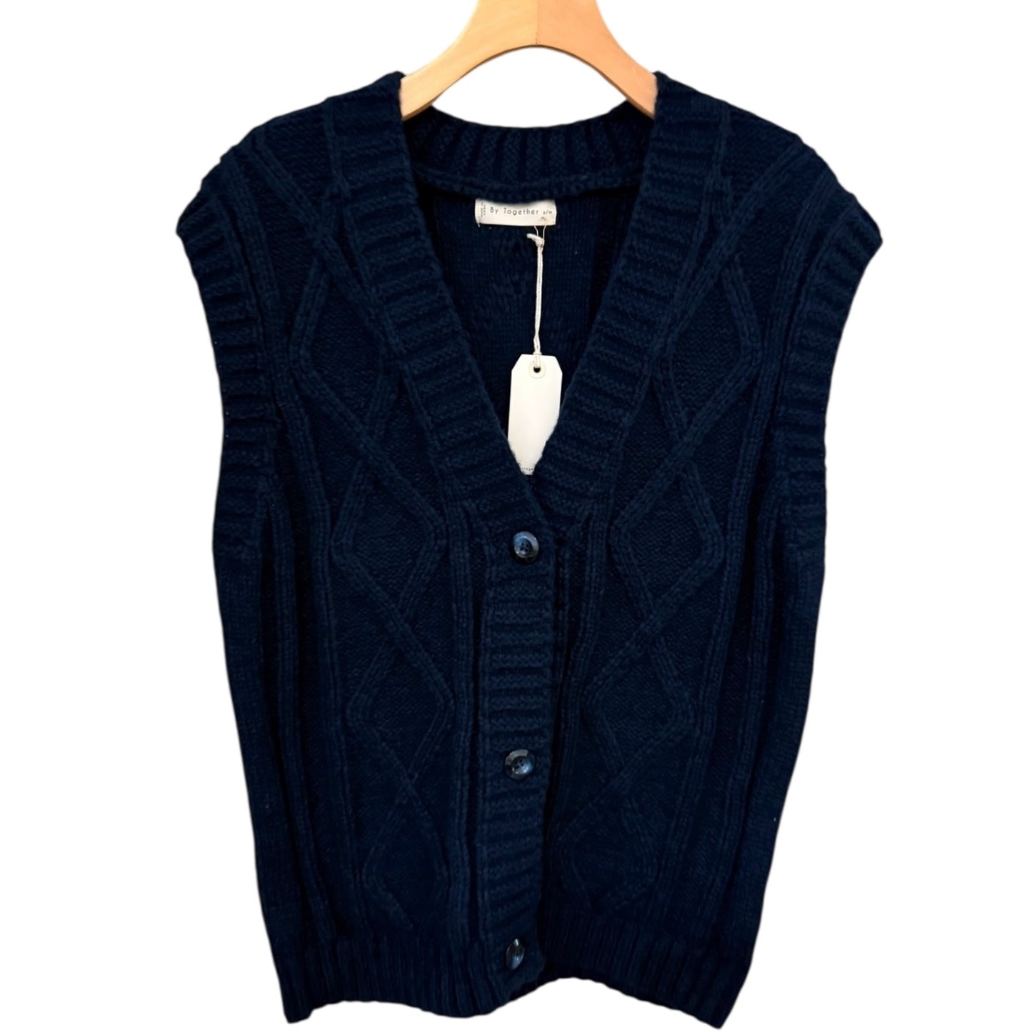 by Together Cable Knit Cardigan Vest