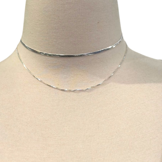 Ete Double Chain Flat Necklace
