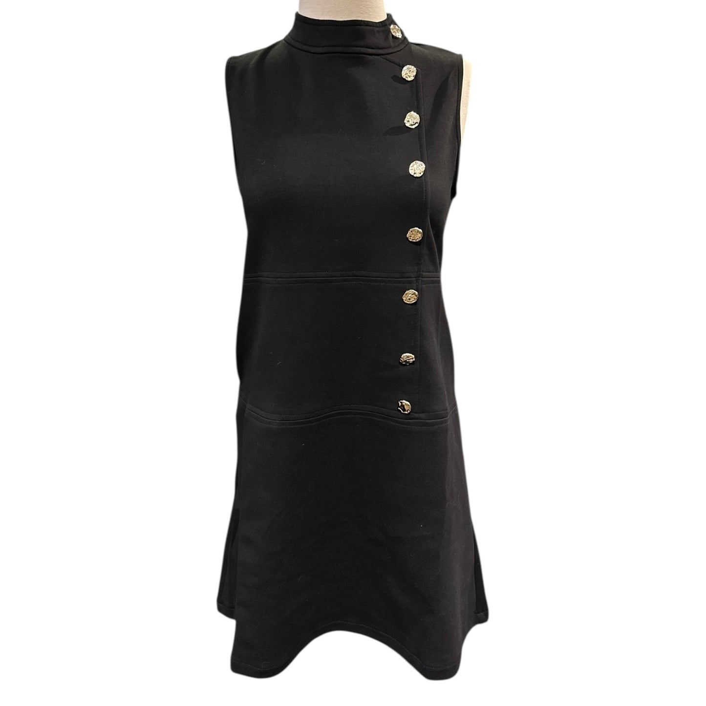 Sleeveless Brass Button Dress