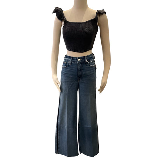 Good American Good Waist Palazzo Tuxedo Crop