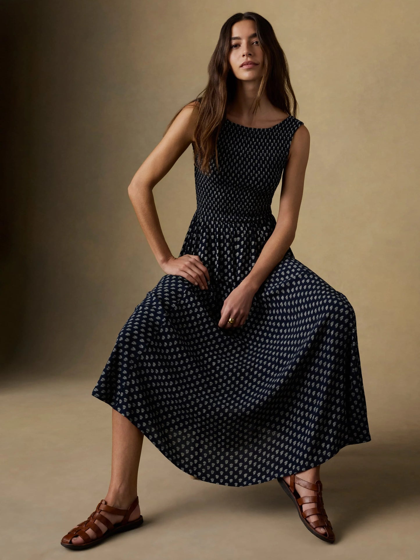 Faherty Sophia Smocked Skirt
