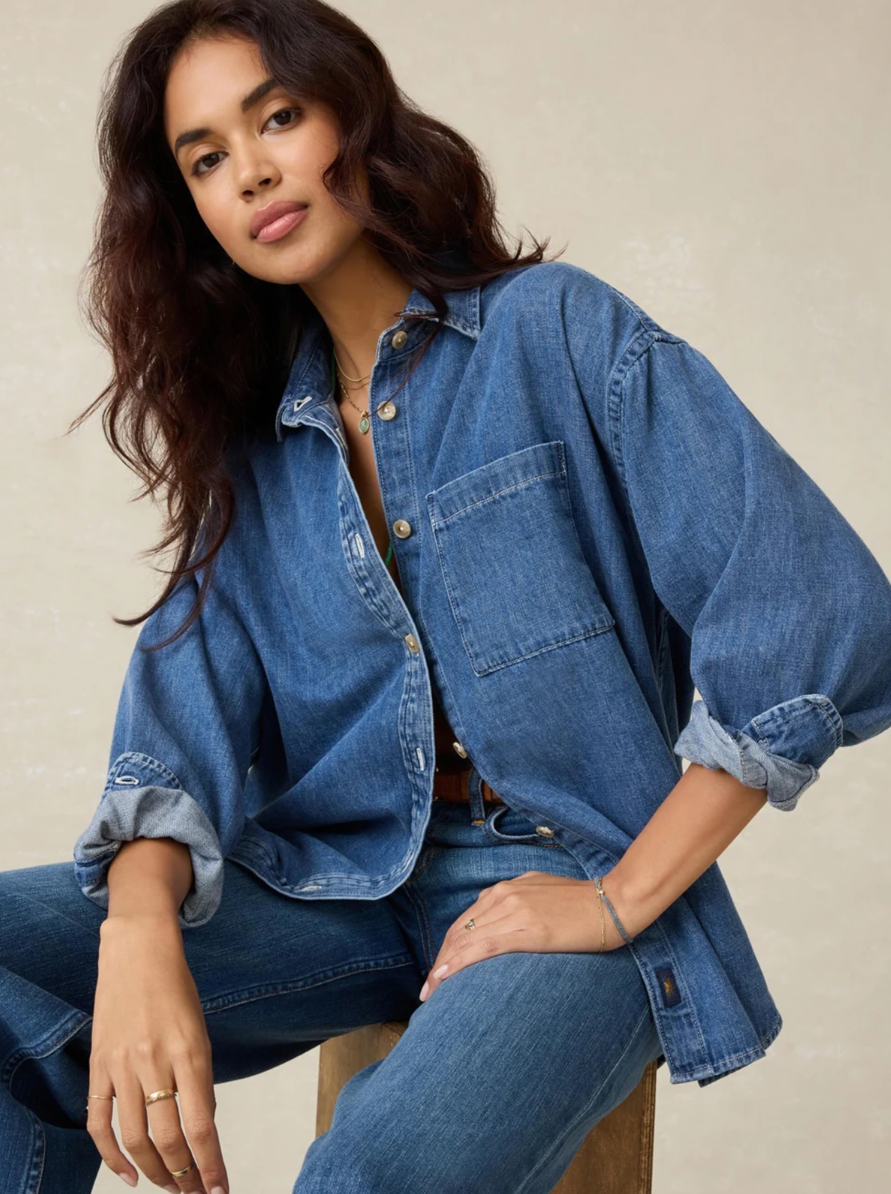 Faherty Sunfair Denim Shirt