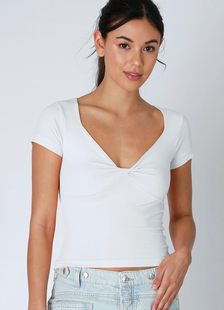 Nikibiki Double Twist Short Sleeve Top