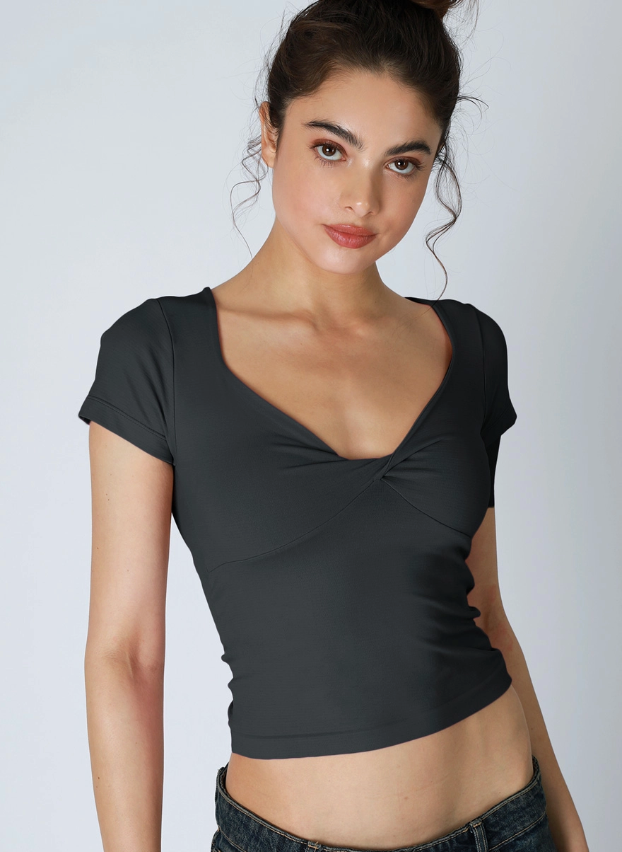 Nikibiki Double Twist Short Sleeve Top