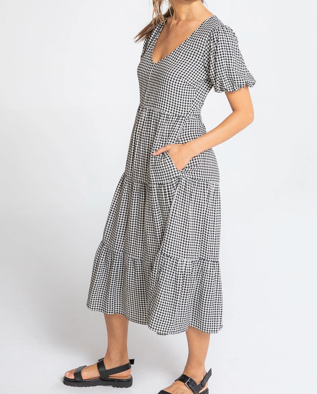Lovestitch Gingham Puff Sleeve dress