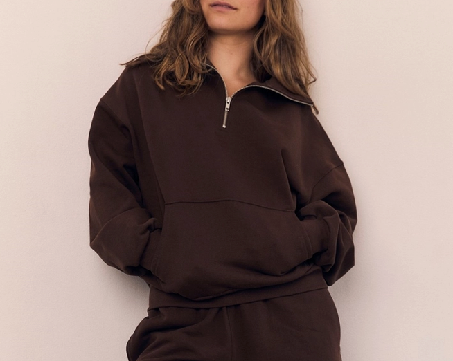 Soft Terry 1/2 Zip Fleece Sweatshirt