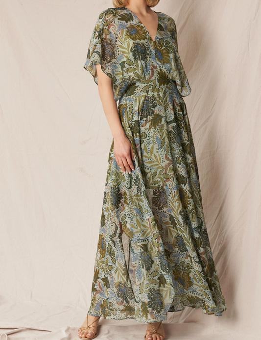 En Creme Printed Maxi Dress