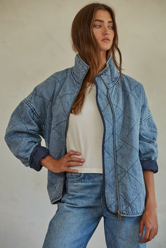 By Together Woven Denim Cotton Jacket