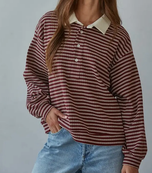 By Together Ribbed Striped Rugby