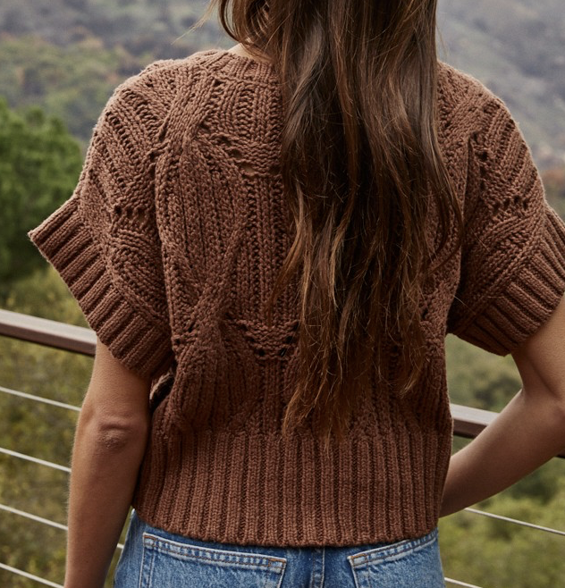 By Together Crochet Short Sleeve Sweater